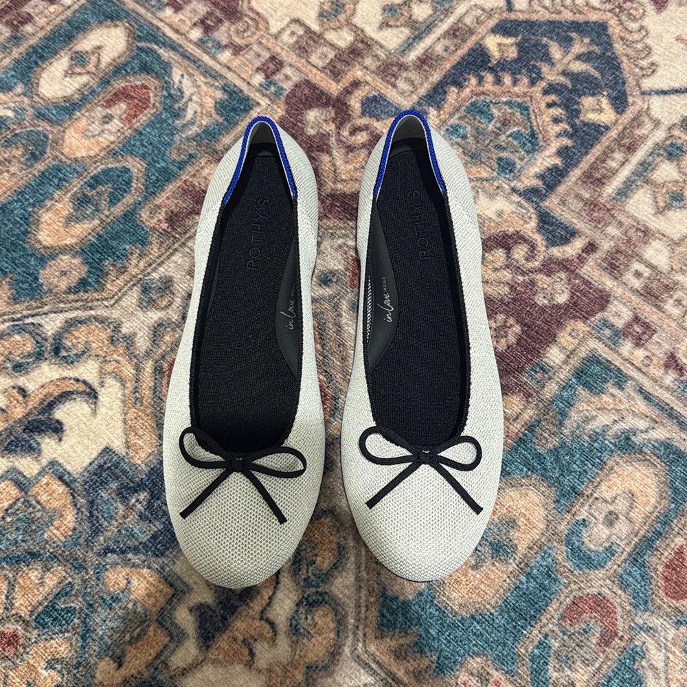 NEW • Rothy’s • The Ballet Flats Washable Diamond Metallic 9.5 Sparkly - Picture 2 of 6